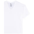 thumbnail image 2 of Hanes Men Classic V-Neck T-Shirt | Tagless With Lay Flat Collar |100% Cotton 6 Packs - White-6 Pack XX-Large, 2 of 2