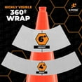 thumbnail image 6 of White + HIP Reflector Tape Cone Collar Set for Orange Traffic Cones - 10 Pack - 4 Inch and 6 Inch Collars for Wide Body Safety Cones 28 Inch Height – High Visibility Reflective Tape Stickers, 6 of 8
