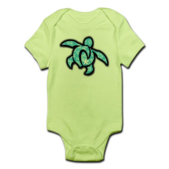 CafePress - Blue Hawaiian Print Turtle Infant Bodysuit - Baby Light Bodysuit