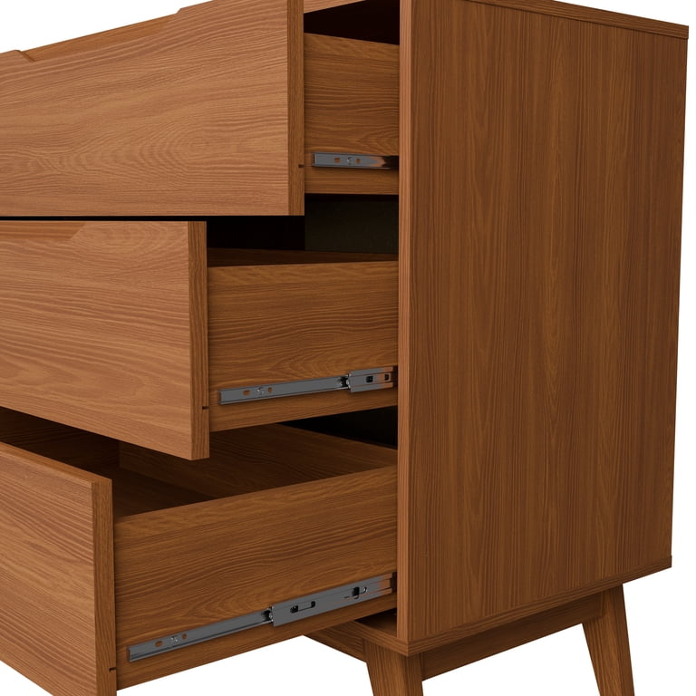 Kappesberg Rio 6-Drawer Dresser with Built-in Handles and Telescopic Slides  - Golden Oak - for Adults and Teens - Walmart.com
