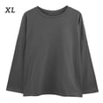 thumbnail image 1 of Camiseta de mujer Blusa suelta de manga larga de color sólido Blusa tipo sudadera, Gris oscuro, XL Monstrate AP001130-19, 1 of 7