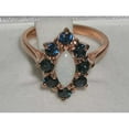 thumbnail image 4 of LBG British Made 18k Rose Gold Real Genuine Opal & Sapphire Womens Statement Ring - 33 size options - Size 8.25, 4 of 5