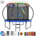 thumbnail image 1 of YORIN Trampoline for 3-4 Kids, 10FT Trampoline for Adults with Enclosure Net, Basketball Hoop, Ladder, 1000LBS Outdoor Recreational Trampoline with Light, Sprinkler, Socks, Heavy Duty Round Trampoline, 1 of 8