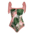 thumbnail image 3 of MKLEKYY Trajes De Baño Mujer 2 Piezas Women 1 Piece Swimwear+1 Piece Cover Up Two Piece Vintage Print Swimsuit Monokini Bikini 2 Piece Swimsuits Two Piece Tankini Set 1582, 3 of 4