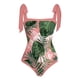 thumbnail image 3 of MKLEKYY Trajes De Baño Mujer 2 Piezas Women 1 Piece Swimwear+1 Piece Cover Up Two Piece Vintage Print Swimsuit Monokini Bikini 2 Piece Swimsuits Two Piece Tankini Set 1582, 3 of 4