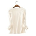 thumbnail image 4 of EDFBUYKRS Button Shirts for Women Women's Casual Lace Blouse Long Sleeve Button up Shirts Tops Fall Fashion Clothes Business Casual Work Tops Women Shirts Fall Xl, 4 of 9