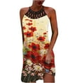 thumbnail image 2 of Sakmal Yellow Dresses for Women Tank Shift Cutout Midi Dress Floral Tropical Dresses for Women, 2 of 5