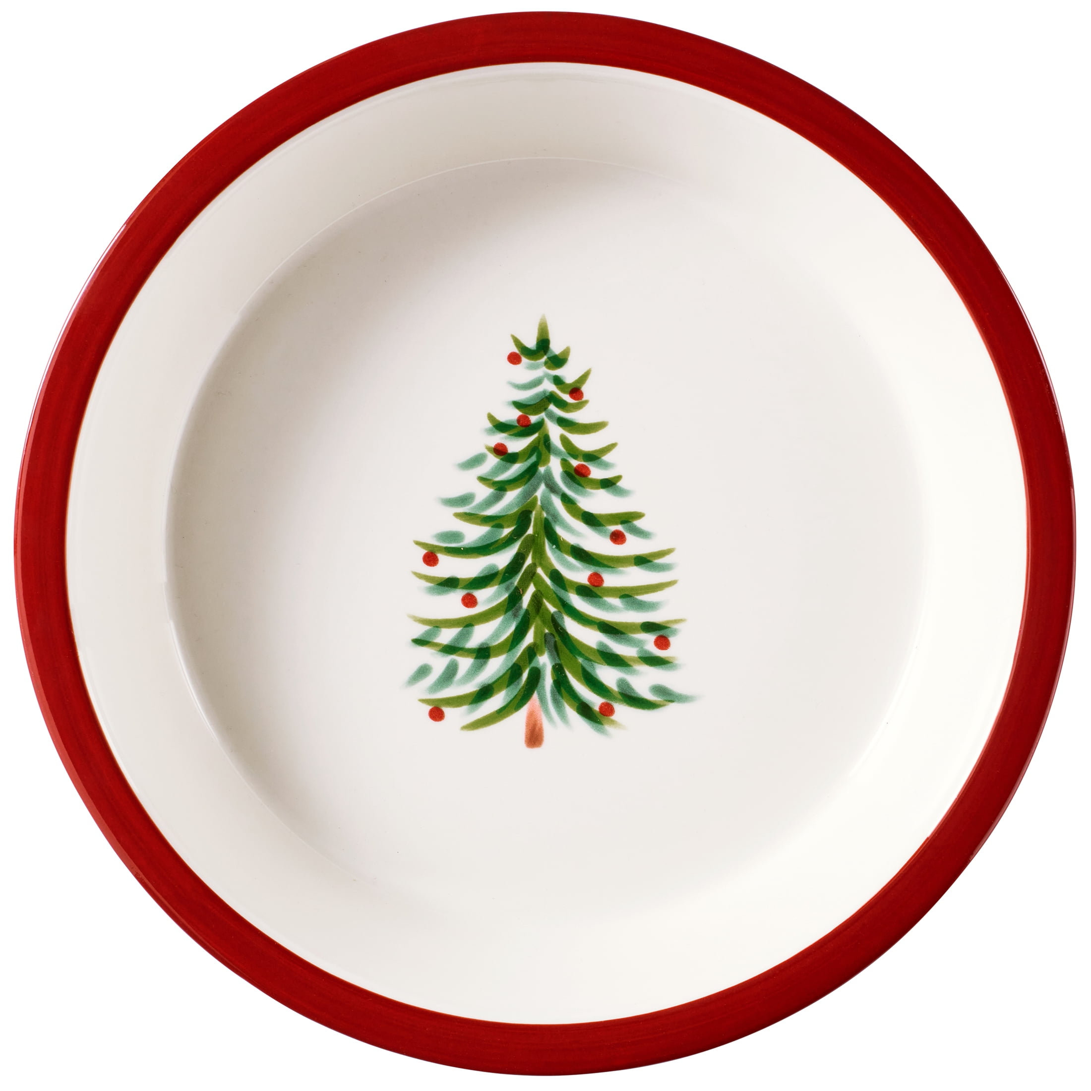 Better Homes & Gardens Holiday Plaid 10-inch Stoneware Pie Dish, Microwave and Dishwasher Safe