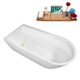 thumbnail image 4 of 65" Streamline B-412-162-PBR Soaking Freestanding Tub and Tray With Internal Drain in Polished Brass, 4 of 10