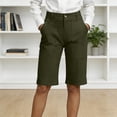 thumbnail image 2 of Dresfit Bermuda Shorts for Women Baggy Knee Length Cargo Shorts Summer 2026 Plus Size Lightweight Hiking Shorts Multi Pocket Elastic Waist Work Short Pants L, 2 of 4