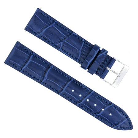 22 Mm Italian - 22MM ITALIAN LEATHER WATCH STRAP BAND FOR BREITLING NAVITIMER, COLT, PILOT BLUE