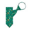 thumbnail image 2 of Jacob Alexander Men's Happy Saint Patrick's Day Kiss Me I'm Irish Lucky Symbols Pattern Pre-Tied Zipper Neck Tie - Green, 2 of 7