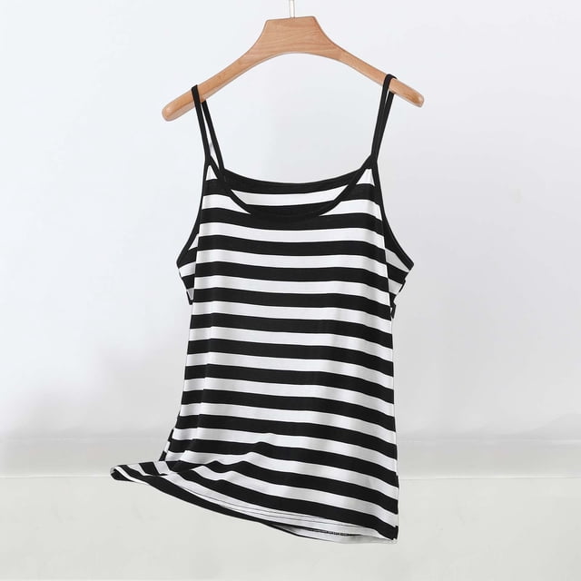 LVHAOGJOB Camisole pour Femmes Col Rond Été Coton Imprimé Bretelles Spaghetti Femmes