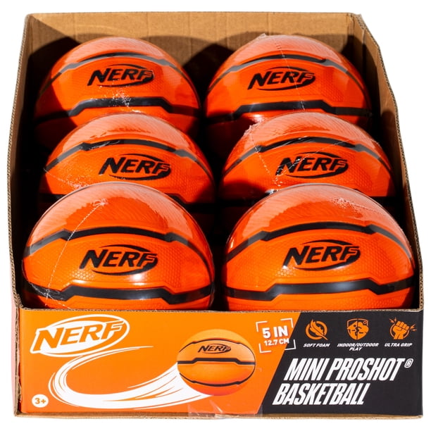 NERF Mini Foam Basketball - 5 Orange Ball for Indoors - Walmart