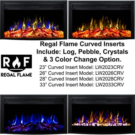 Ryan Rove 23 Inch Curved Ventless Heater Electric Fireplace Insert