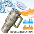 thumbnail image 5 of OBREWU Paw Prints Tumbler with Handle and Lid,Paw Prints 40oz Double Wall Vacuum Insulated Tumbler,Cups Gift for Women and Men, 5 of 7