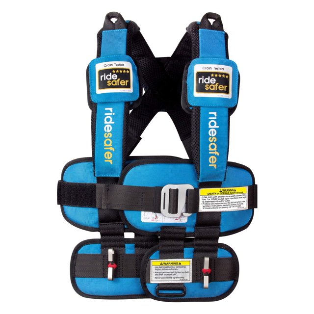 Chaleco De Viaje Más Seguro Con Mochila Con Cremallera, Asiento Para Automóvil Ligero, Compacto Y Portátil. Perfecto Para Uso Diario O Viajes Compartidos Y Taxi/Uber/Lyft/Coche De Alquiler. (Grande/Az