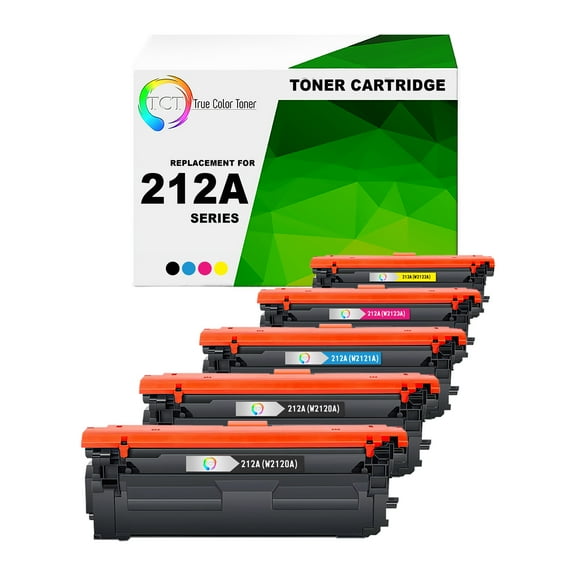 TCT 212A Toner Cartridge 5 Pack - Premium Compatible Replacement for 212A W2120A W2121A W2122A W2123A