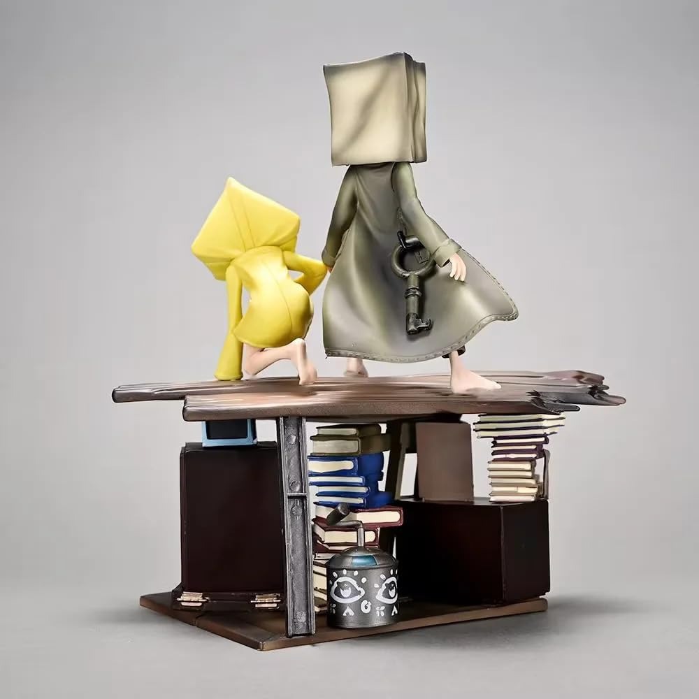 Little Nightmares Six Figure, Mono‌‌ Figure, Standing Horror Adventure Scene Action Figures 21cm/8.3inch Anime Character Statue Model Desktop Ornament Gifts