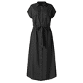 thumbnail image 3 of Celmia Women Street Turn Down Collar Short Sleeve Button Down Shirt Dress, 3 of 4