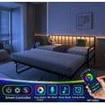 thumbnail image 2 of CoSoTower Twin Daybed with Rgb Led Lights & Charging Station, Height Adjustable Day Bed Frame with Trundle, Versatile Metal Sofa Bed Frame for Bedroom, Living Room, Guest Room, Black, 2 of 8