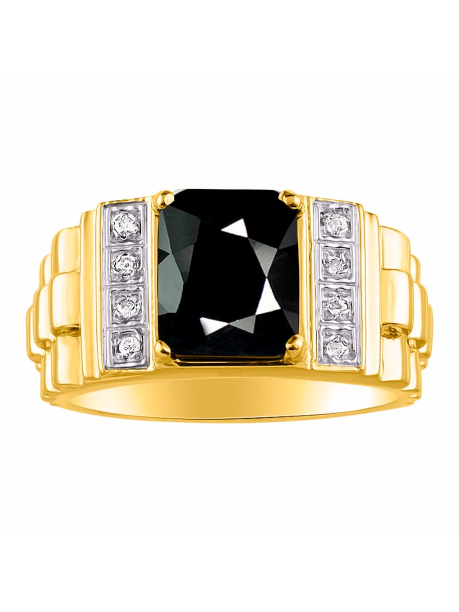 Rylos - Mens Diamond & Onyx Ring 14K Yellow Gold Designer or 14K White ...