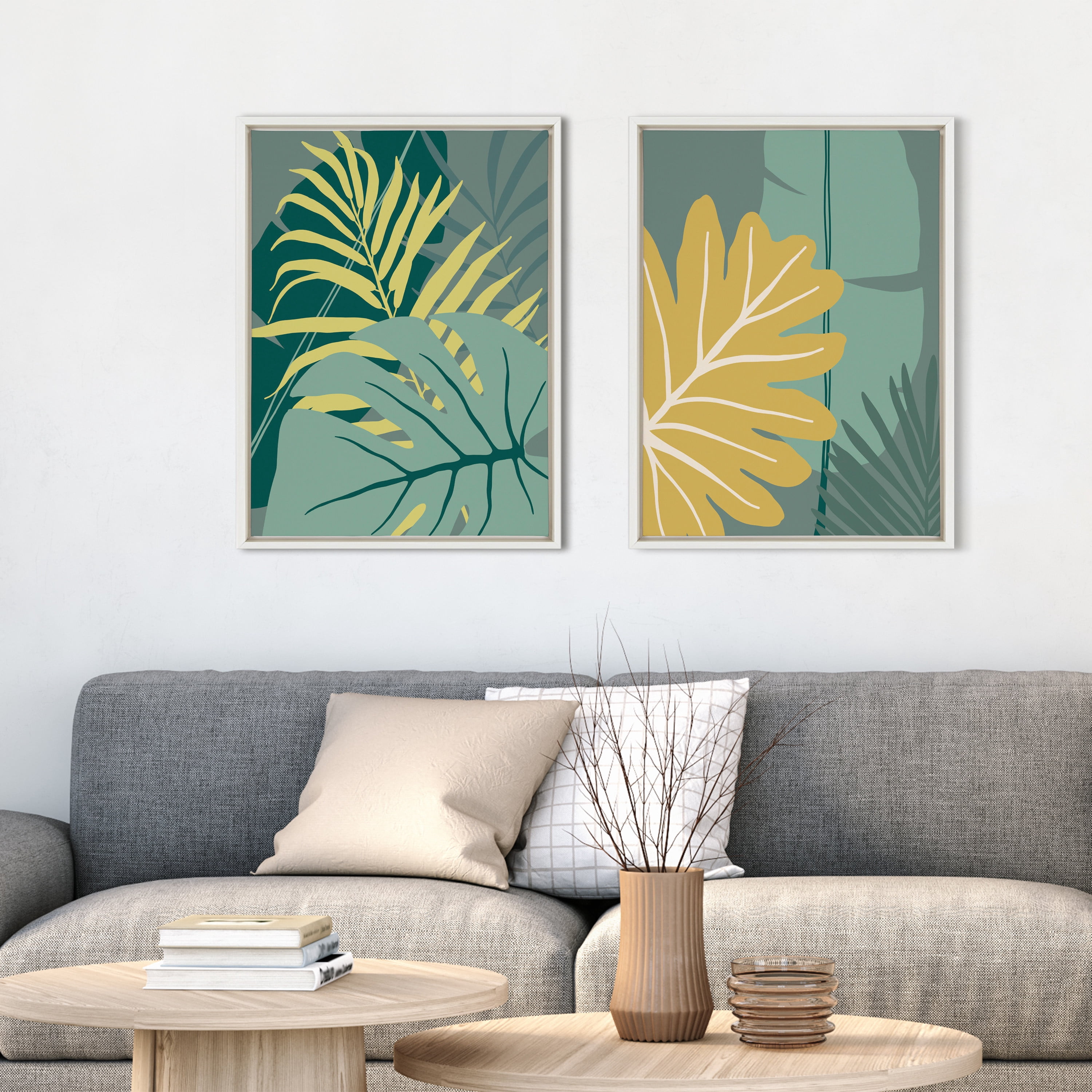 Kate and Laurel Words, Black Framed Canvas Art Prints, 18x24, 2 Piece