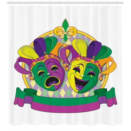 New Orleans Shower Curtain Traditional Mardi Gras Comedy And