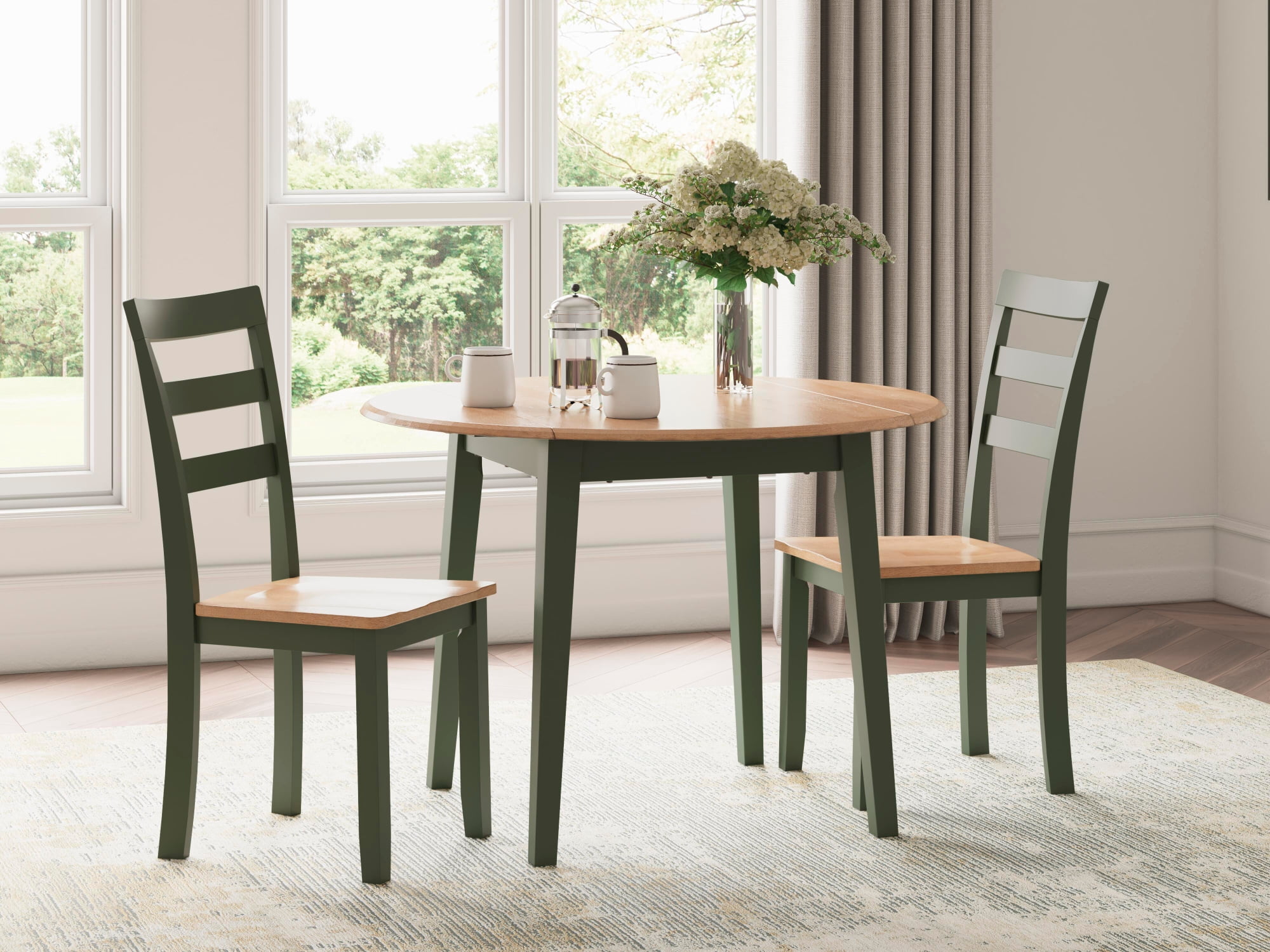 Signature Design by Ashley Gesthaven 2 Drop Leaf Dining Table, Green