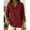 Red, variant on Women's 3/4 Sleeve Tops Solid Color Retro Denim Like Loose 3/4 Sleeve Comfort Neck Shirt V Neck T Shirts for Women