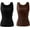 2pcs Black+brown, variant on Women's U Neck Thermal Tank Top with Built-in Bra - Seamless Sleeveless Warm Vest, High Elasticity Slim-Fitting Base Layer for Women
