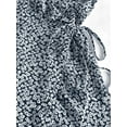 thumbnail image 4 of ZAFUL for Female leisure Ditsy Floral Ruffles Wrap Dress Deep Blue L, 4 of 4