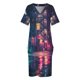 thumbnail image 3 of Vestido de verano de lujo para mujer traje holgado con bolsillos elegante de noche película negra Tokio, 3 of 6