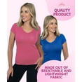 thumbnail image 2 of MISS POPULAR 7 Pack Vneck T-Shirts for Women, Solid Multi-Color Essential Casual Layering Shirts | S-2XL, 2 of 5
