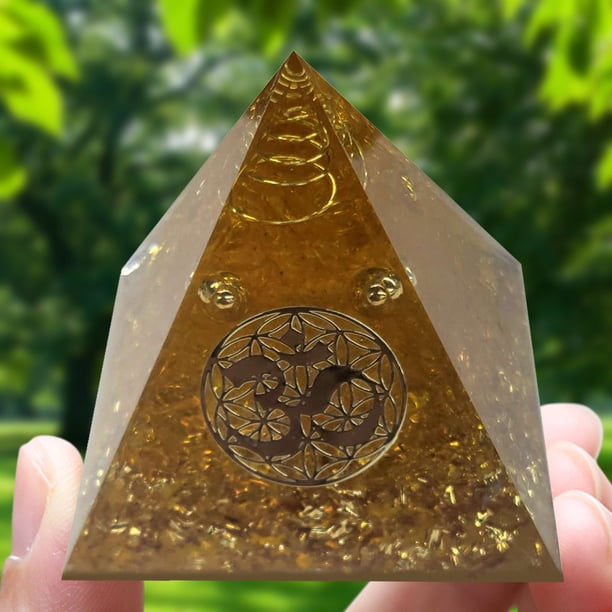 Pirámide de orgón de cristal, pirámide de orgón para la salud, éxito de la suerte, regalo de decoración del hogar