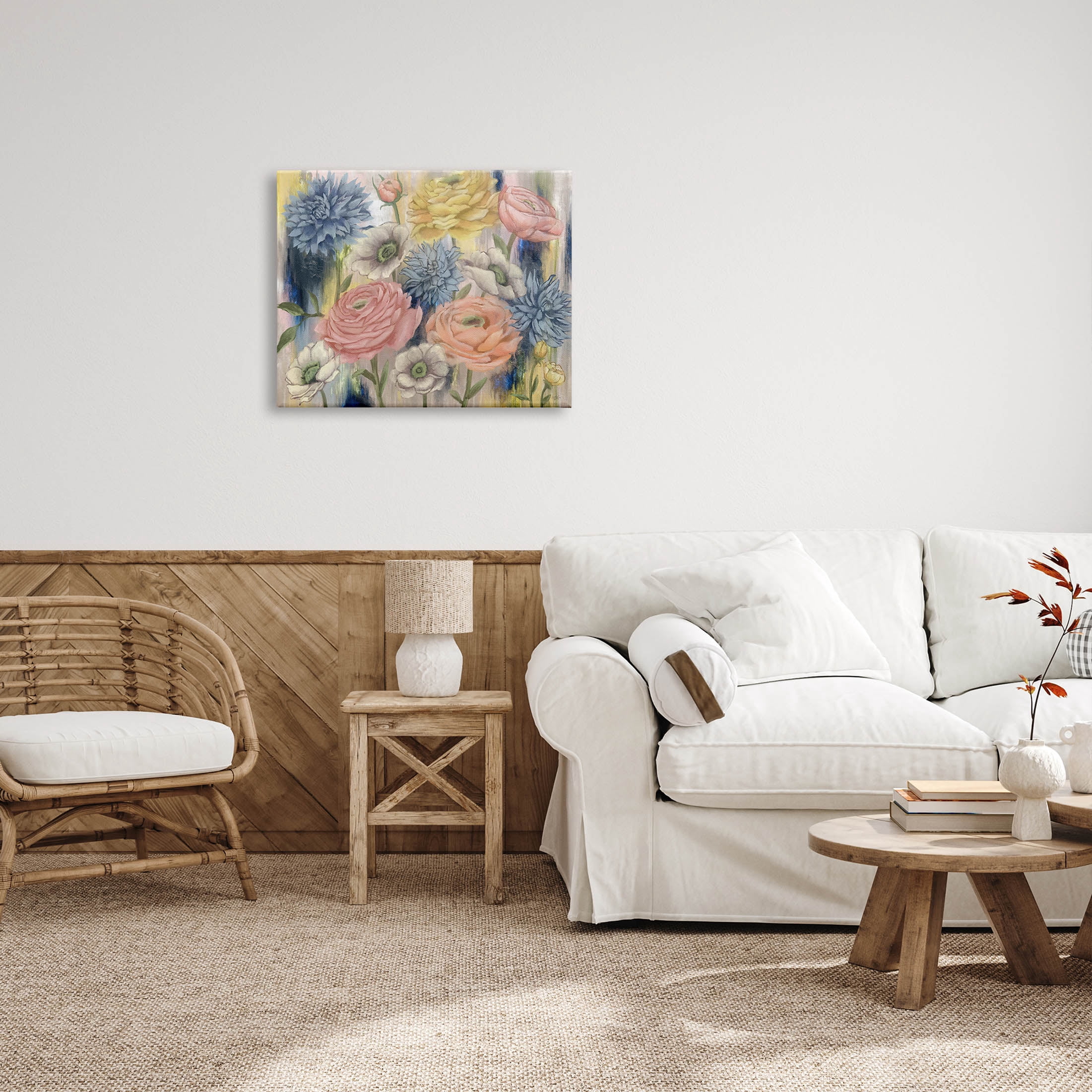 Stupell Industries Modern Mixed Flower Blooms Graphic Art Gallery Wrapped Canvas Print Wall Art, Design by Elizabeth Medley