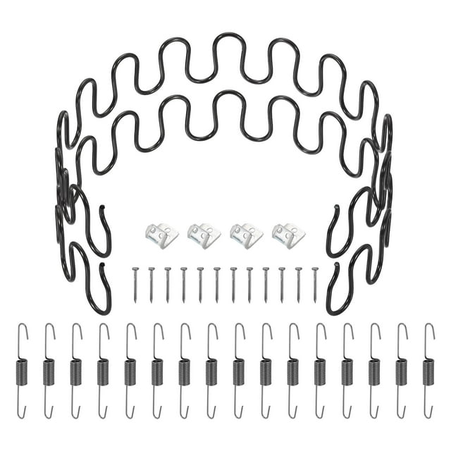 Uxcell 2Pcs 23.6" Kit de Reemplazo de Resortes de Tapicería para Reparación de Cojines Hundidos Negro