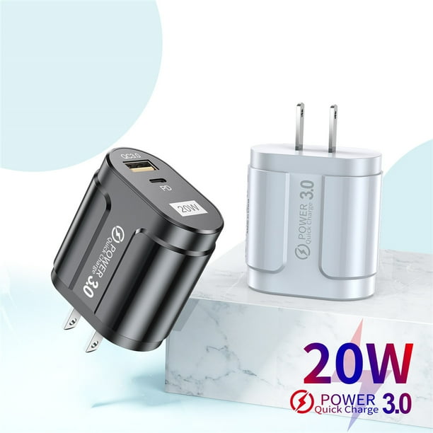 2 Pack w Pd Usb Type C Quick Charger Adapter For Iphone 12 11 Pro Xr Xs Samsung S Fast Charging Eu Us Plug Travel Pd Power Adapter Black And White Walmart Com