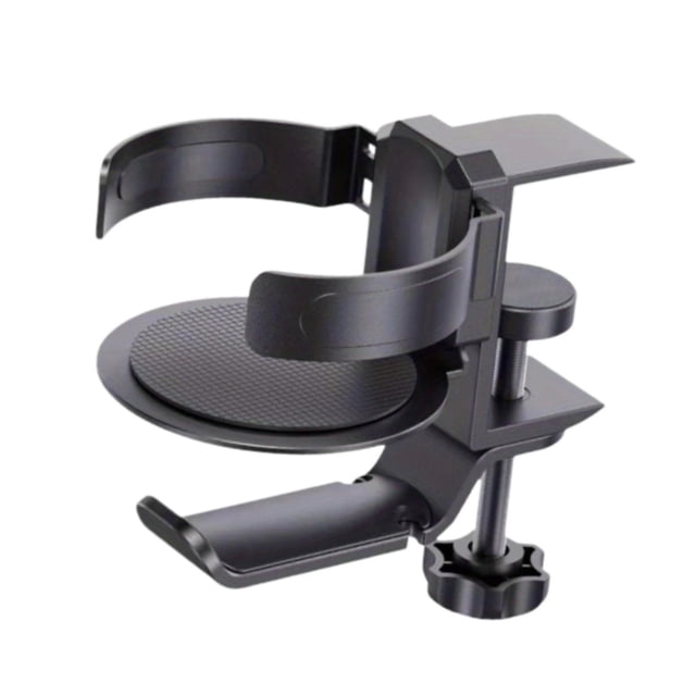 Soporte para auriculares y portavasos perfecl Negro