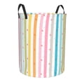 thumbnail image 3 of YFYANG Waterproof Laundry Hamper, Rainbow Line Pattern Laundry Basket Oxford Fabric with Handle Foldable, S, 3 of 8