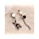 thumbnail image 2 of Pendientes De Conejo Asimétricos Pendientes Punk Chapados En Plata De Cadena Larga para Mujer J, 2 of 5