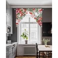 thumbnail image 3 of Cardinal Bird Swag Valances for Windows, Small Curtains Drapes, Winter Poinsettia Pine Cones Berry Wood Kitchen Window Curtains Over Sink Window Treatment Valance for Bedroom/Bathroom 56"x36", 3 of 5