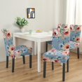 thumbnail image 2 of Dining Chair Covers 4 Pack with Floral Peony and Autumn Leaves Print Washable Polyester Stretch Slipcovers Removable Seat Protector for Country Farmhouse Style, 2 of 7