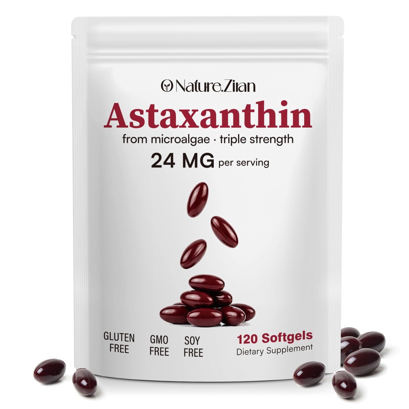 Astaxanthin 24mg with MCT Oil, Supports Eye, Immune, Skin Health, Internal Circulation - 120 Softgels