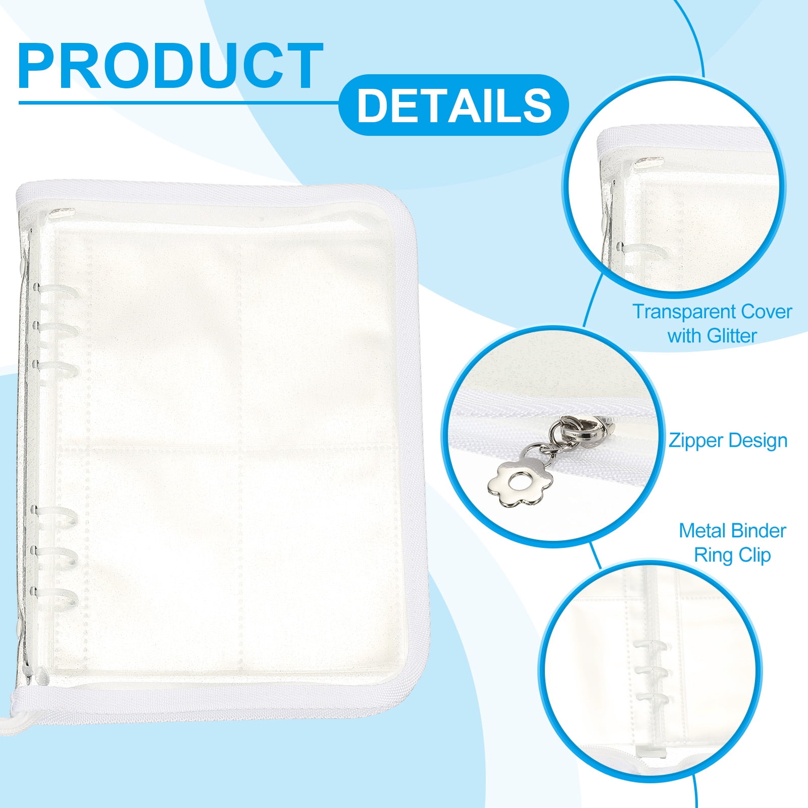 Uxcell Sticker Organizer Binder, Reusable A5 Album with 180 Pocket, White