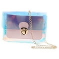 thumbnail image 4 of Masteelf 2pcs Women Transparent Handbag Colorful Chain Bags Rainbow Purses Clear Bag (Pink), 4 of 8