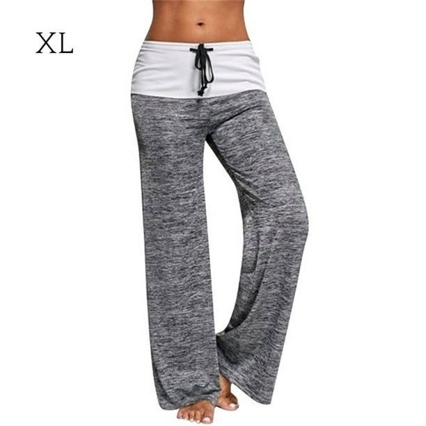 Yoga Pants Women Sports Wide-Leg Trouser Fast Dry Outdoor Pants, Gray, XL