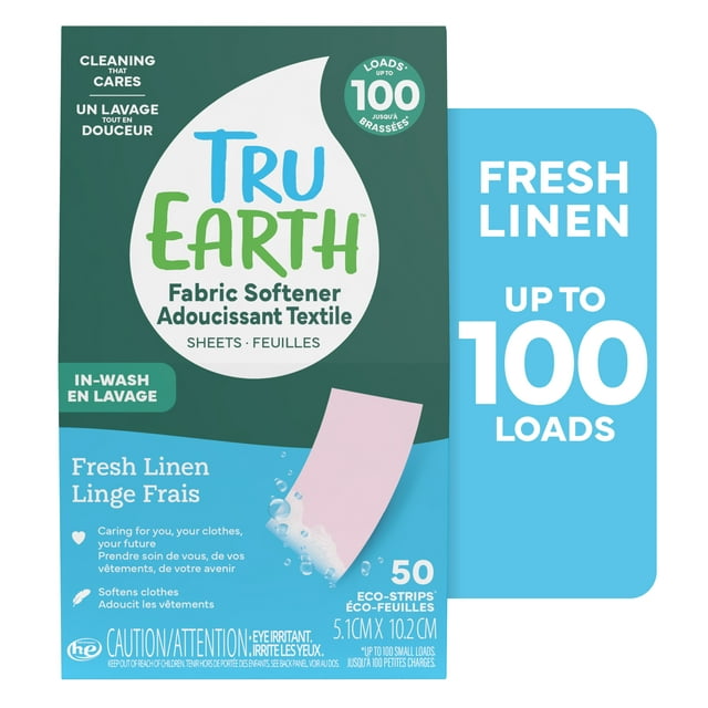 Feuilles Adoucissant Textile Tru Earth - Linge Frais - 50 Feuilles