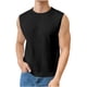 thumbnail image 2 of pstuiky Camisetas sin mangas para hombre, Blusa sin mangas con cuello redondo y aberturas para hombre, estilo informal, de color liso, sin mangas Chaleco de hombre l, 2 of 8