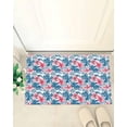 thumbnail image 4 of Red Flowers Blue Leaves Seamless Doormat Shaggy Plush Rug, Comfy Furry Floor Area Rugs Watercolor Tropical Plants Cozy Throw Shag Carpets Indoor Entrance Decor Door Mats, 4 of 6